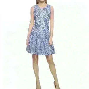 Tommy Hilfiger beautiful white and blue lace floral dress. Women size 16